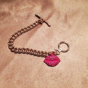 Juicy "Lips" Rose Tone Toggle Bracelet